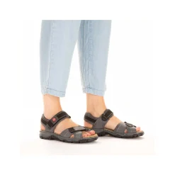 Rieker Women'S Trekking Sandals Blue Gray