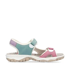 Rieker Women'S Trekking Sandals White-Multicolored