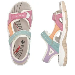 Rieker Women'S Trekking Sandals White-Multicolored