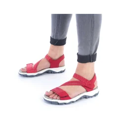 Rieker Women'S Trekking Sandals Cherry Red