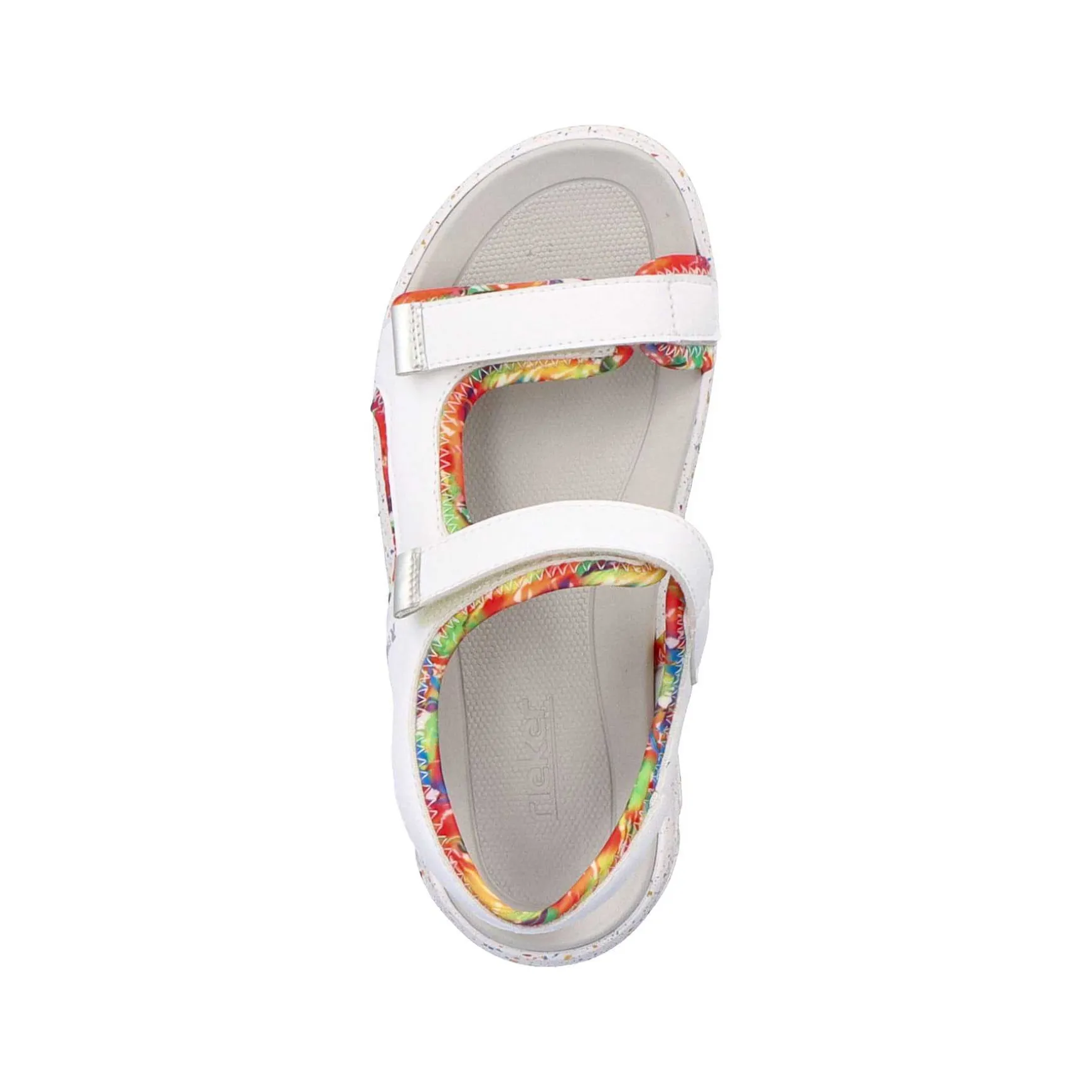 Rieker Women'S Trekking Sandals Swan-White Rainbow