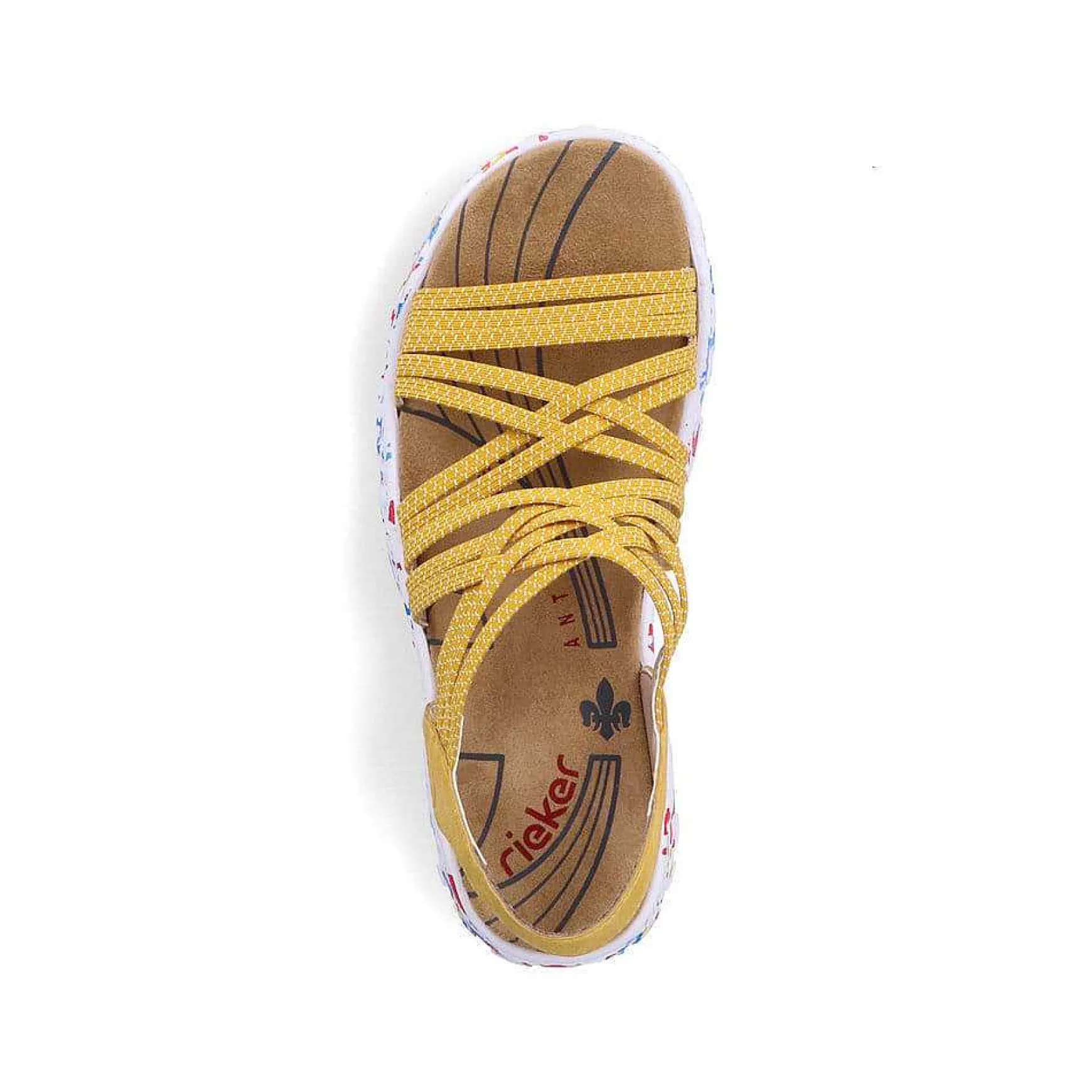 Rieker Women'S Trekking Sandals Sunflower Yellow-Multi