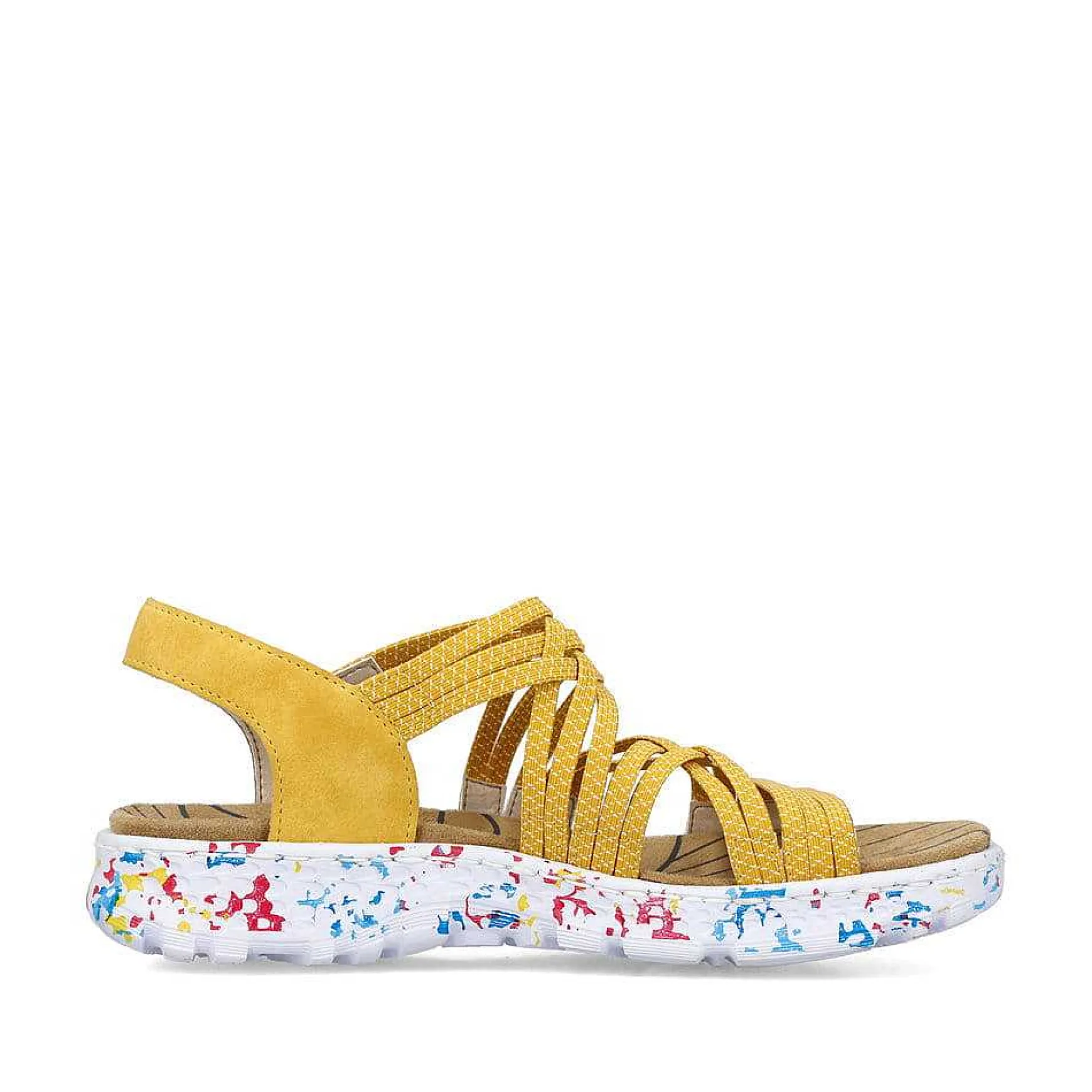 Rieker Women'S Trekking Sandals Sunflower Yellow-Multi