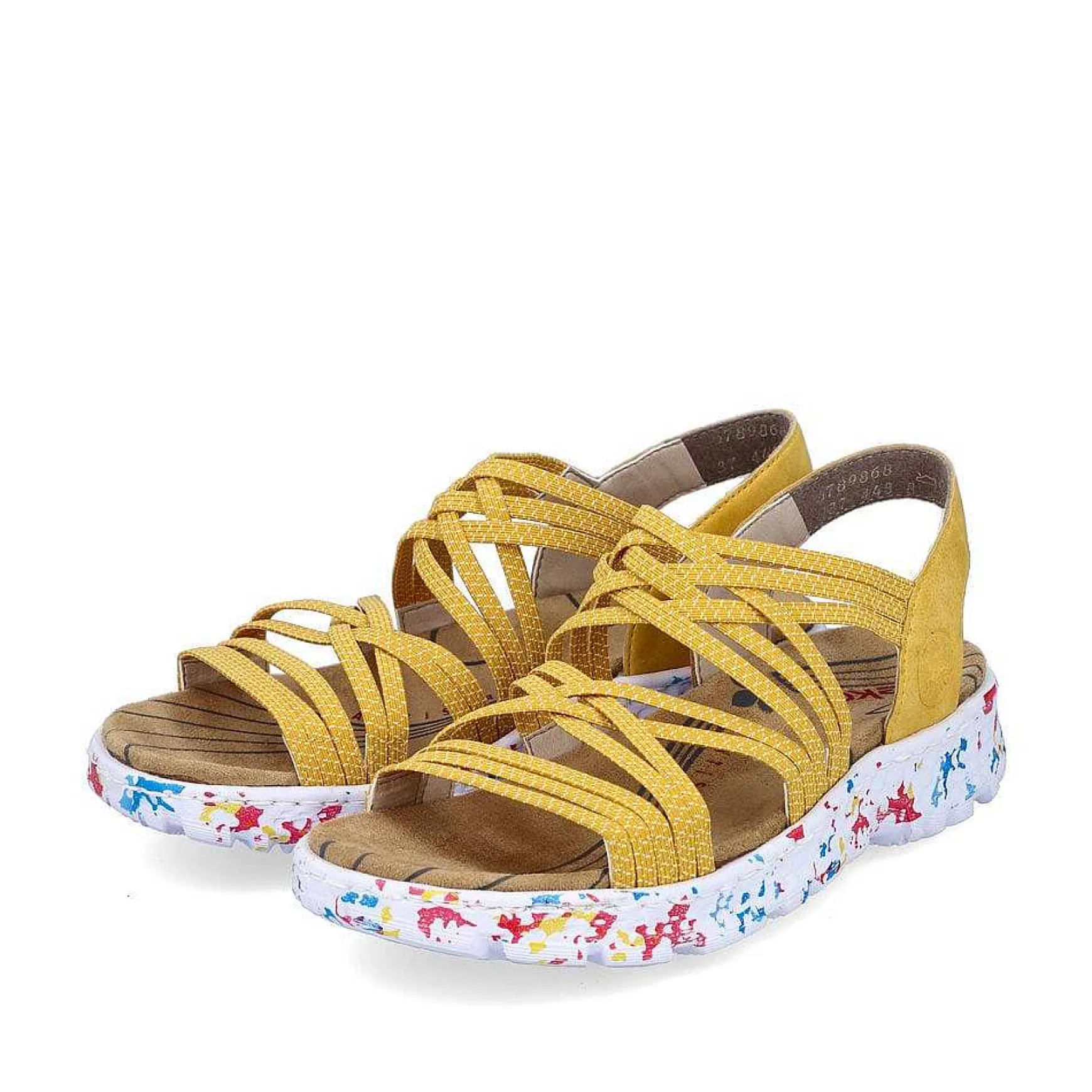 Rieker Women'S Trekking Sandals Sunflower Yellow-Multi