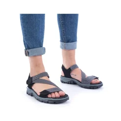 Rieker Women'S Trekking Sandals Graphite Black