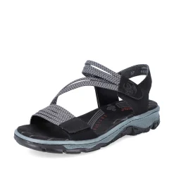 Rieker Women'S Trekking Sandals Graphite Black