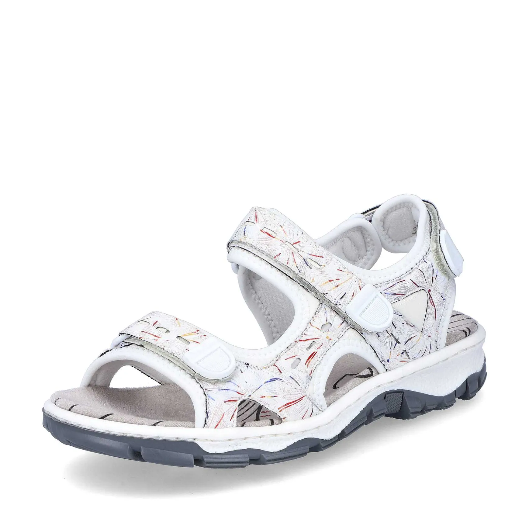 Rieker Women'S Trekking Sandals Pearl White-Multi