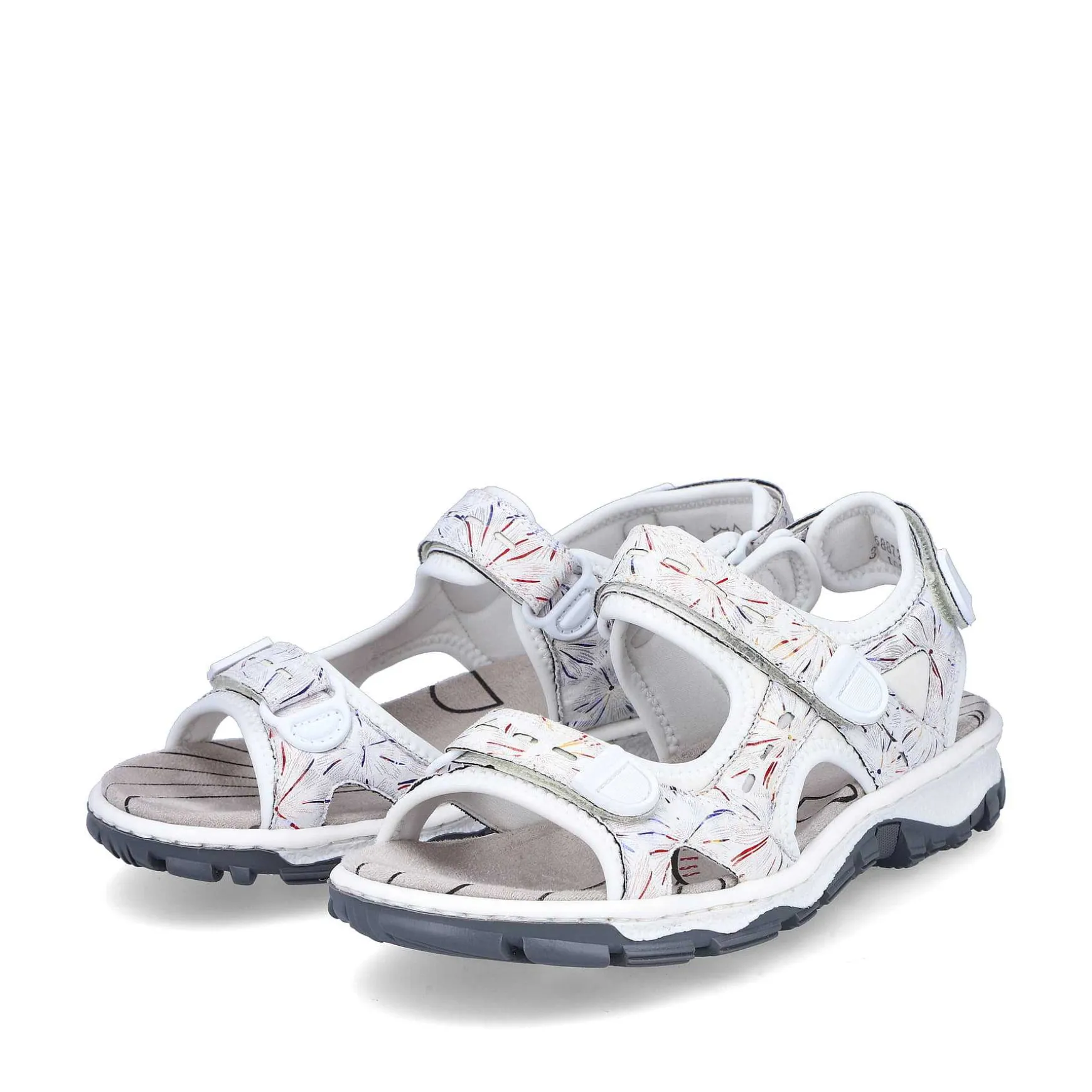 Rieker Women'S Trekking Sandals Pearl White-Multi