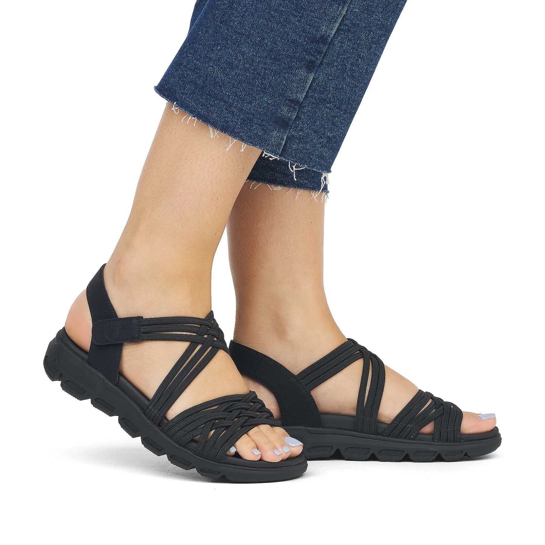 Rieker Women'S Trekking Sandals Midnight Black