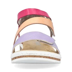 Rieker Women'S Wedge Sandals Purple-Pink-Salmon