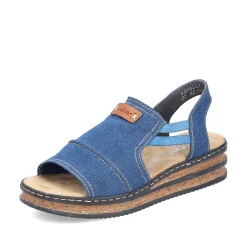 Rieker Women'S Wedge Sandals Sea Blue