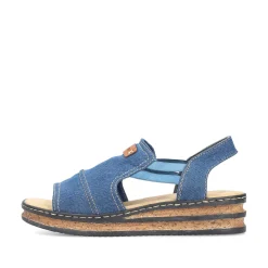Rieker Women'S Wedge Sandals Sea Blue