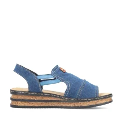 Rieker Women'S Wedge Sandals Sea Blue