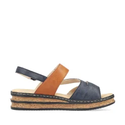 Rieker Women'S Wedge Sandals Slate Blue