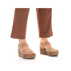 Rieker Women'S Wedge Sandals Sand Beige