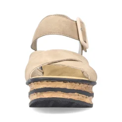 Rieker Women'S Wedge Sandals Sand Beige