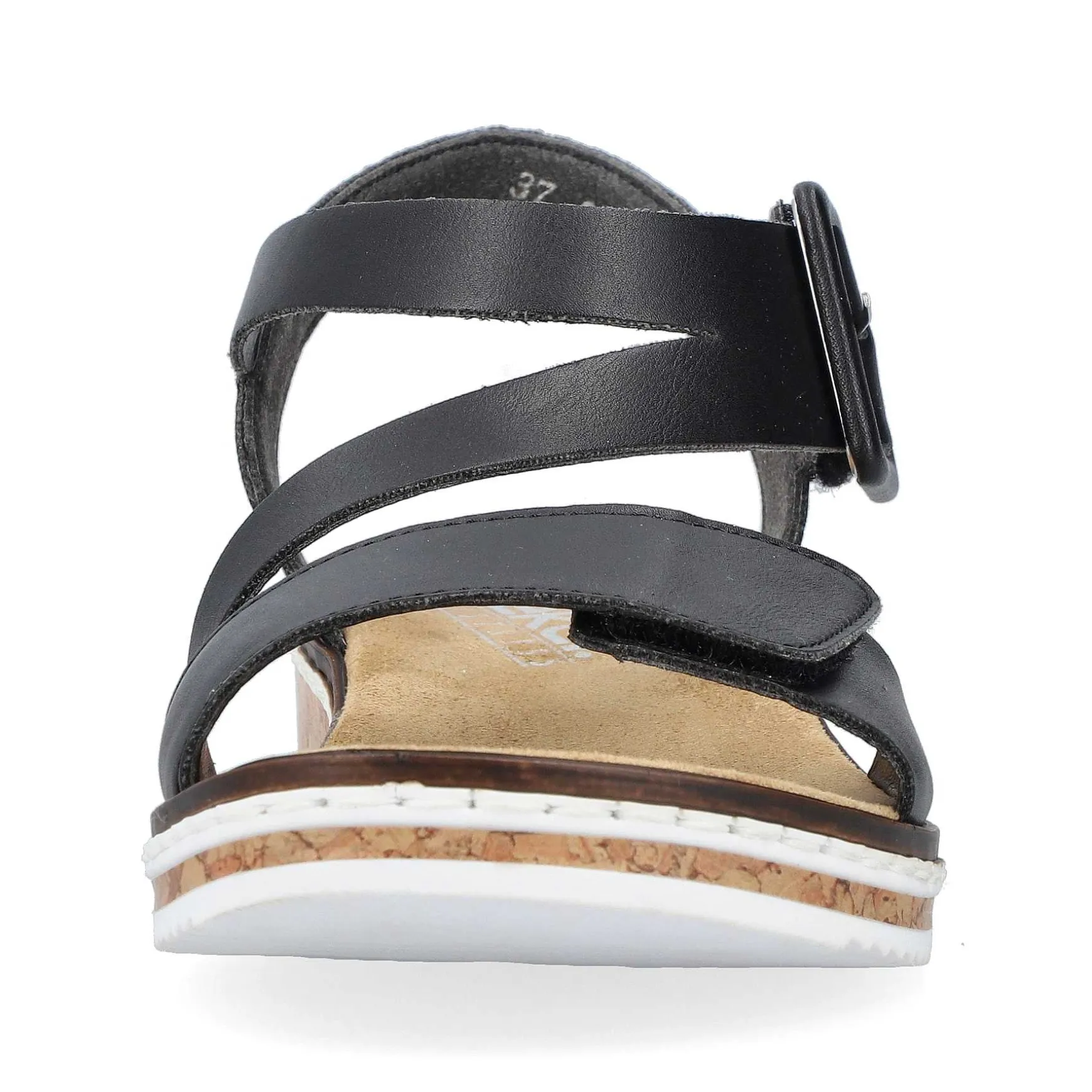 Rieker Women'S Wedge Sandals Matt Black