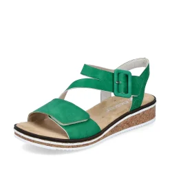 Rieker Women'S Wedge Sandals Grass Green