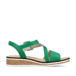 Rieker Women'S Wedge Sandals Grass Green
