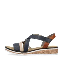 Rieker Women'S Wedge Sandals Navy Blue