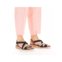 Rieker Women'S Wedge Sandals Navy Blue