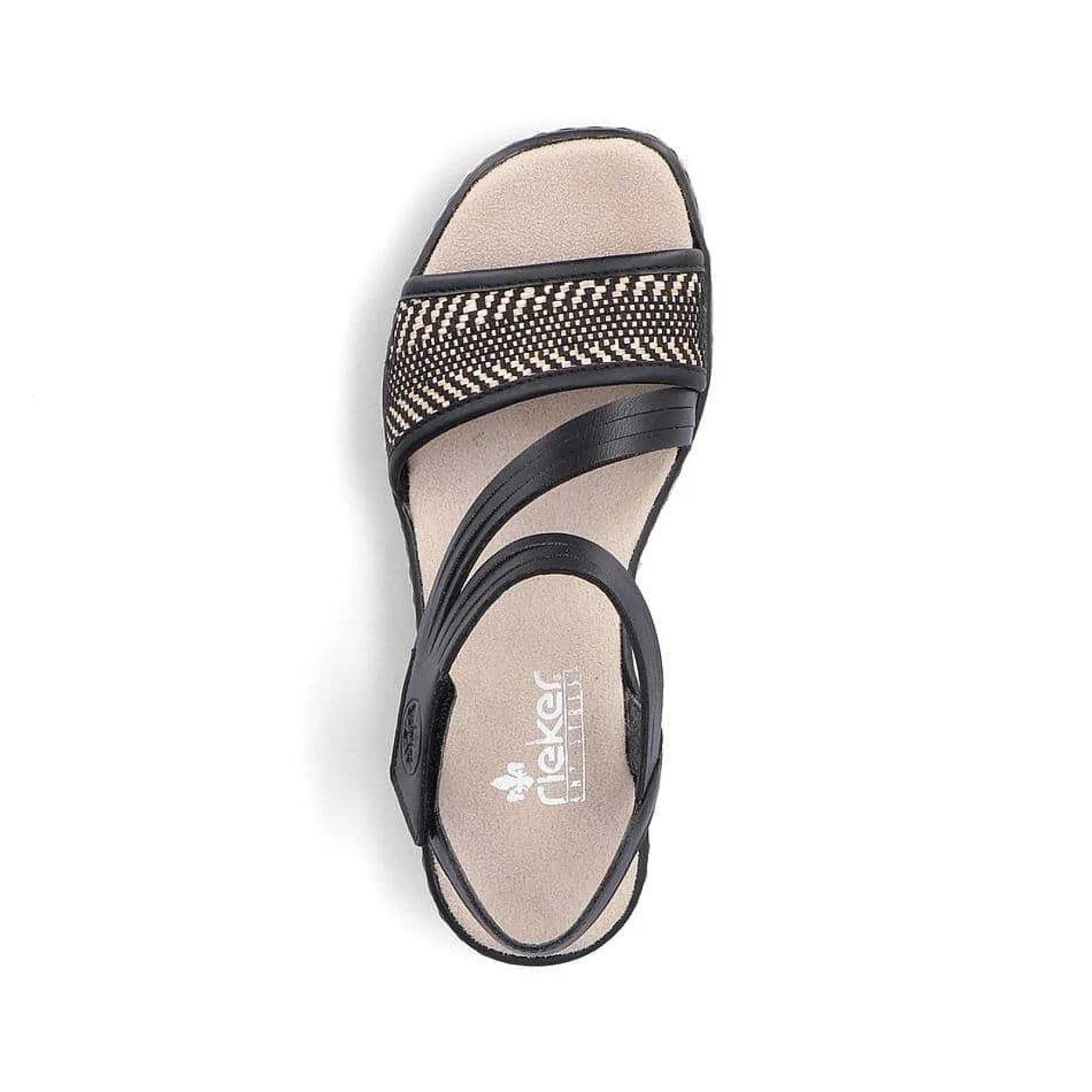 Rieker Women'S Wedge Sandals Asphalt Black
