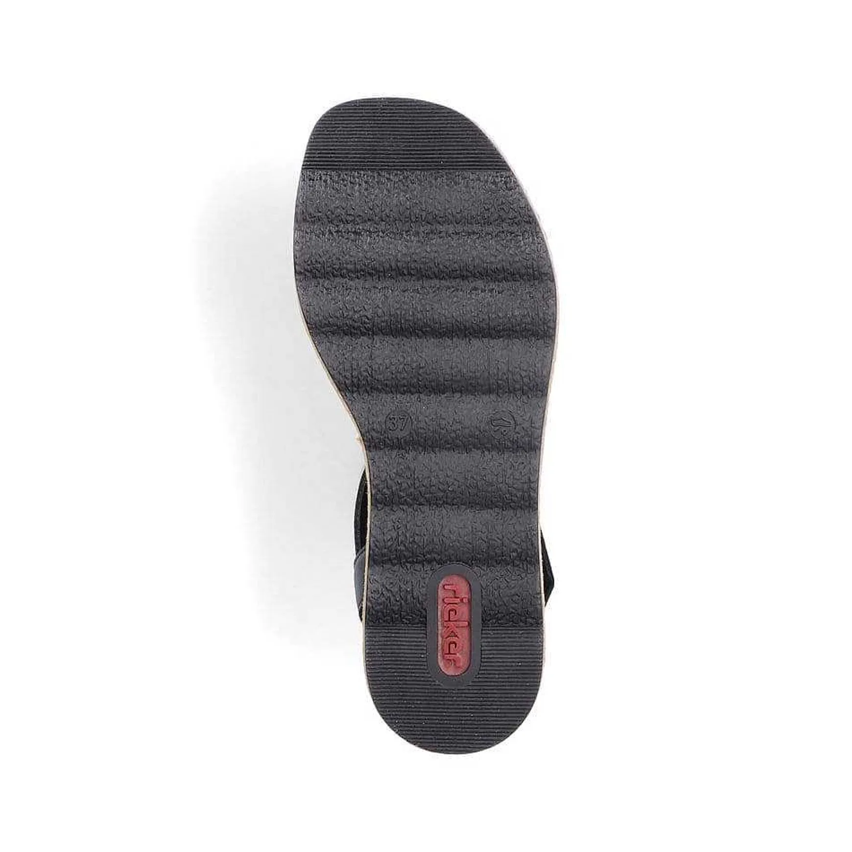 Rieker Women'S Wedge Sandals Asphalt Black