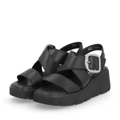 Rieker Women'S Wedge Sandals Noir