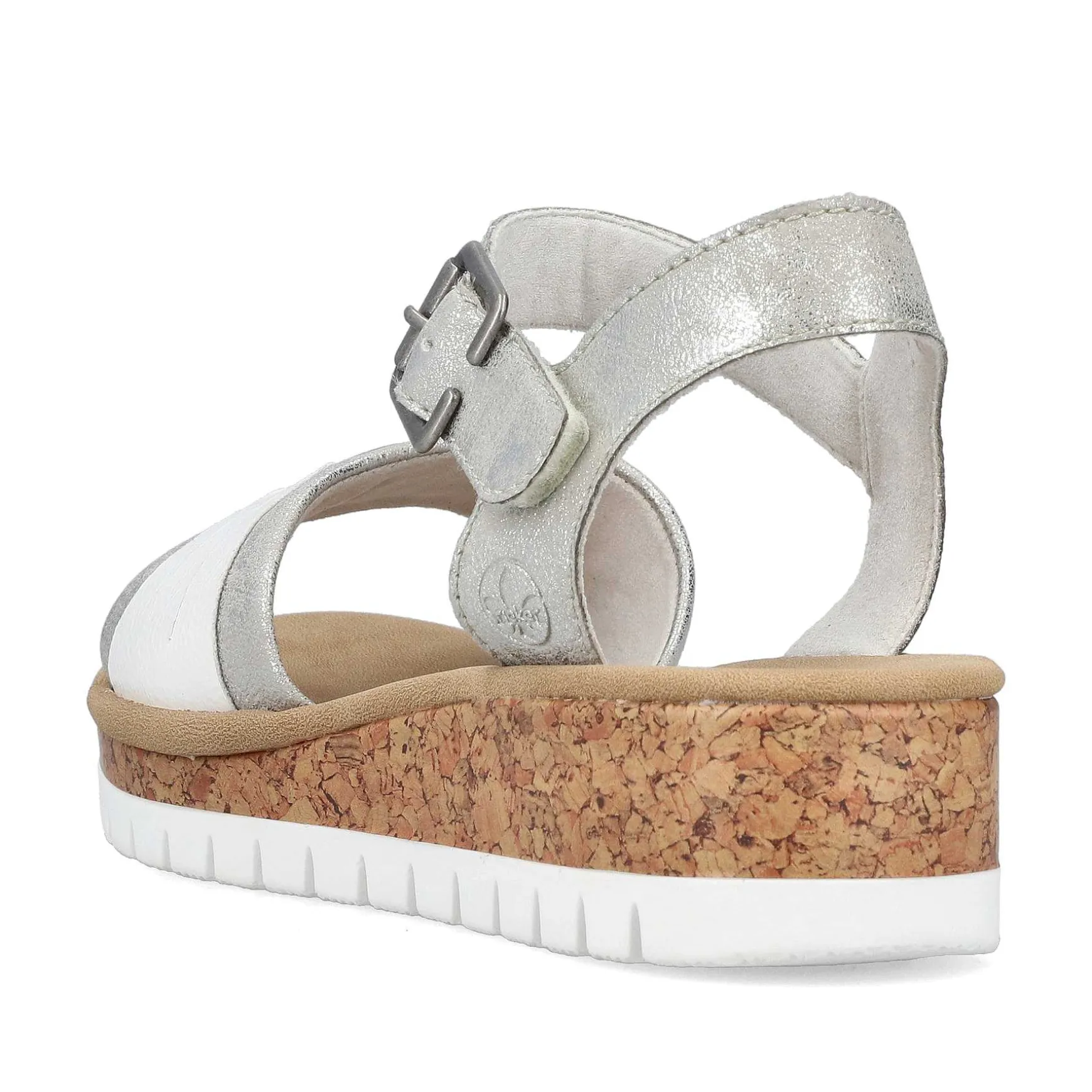 Rieker Women'S Wedge Sandals Silver-Platinum-Metallic