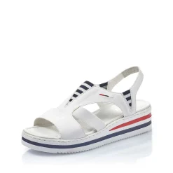Rieker Women'S Wedge Sandals Pearl White
