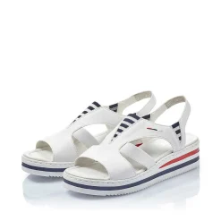 Rieker Women'S Wedge Sandals Pearl White
