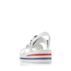 Rieker Women'S Wedge Sandals Pearl White