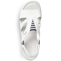 Rieker Women'S Wedge Sandals Pearl White