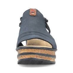 Rieker Women'S Wedge Sandals Steel Blue
