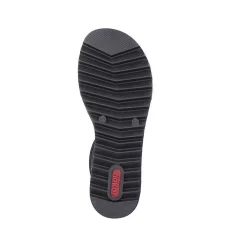 Rieker Women'S Wedge Sandals Asphalt Black