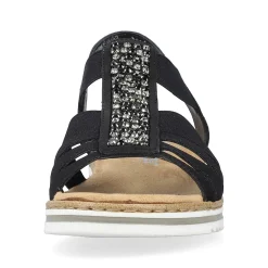 Rieker Women'S Wedge Sandals Night Black