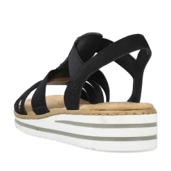 Rieker Women'S Wedge Sandals Night Black