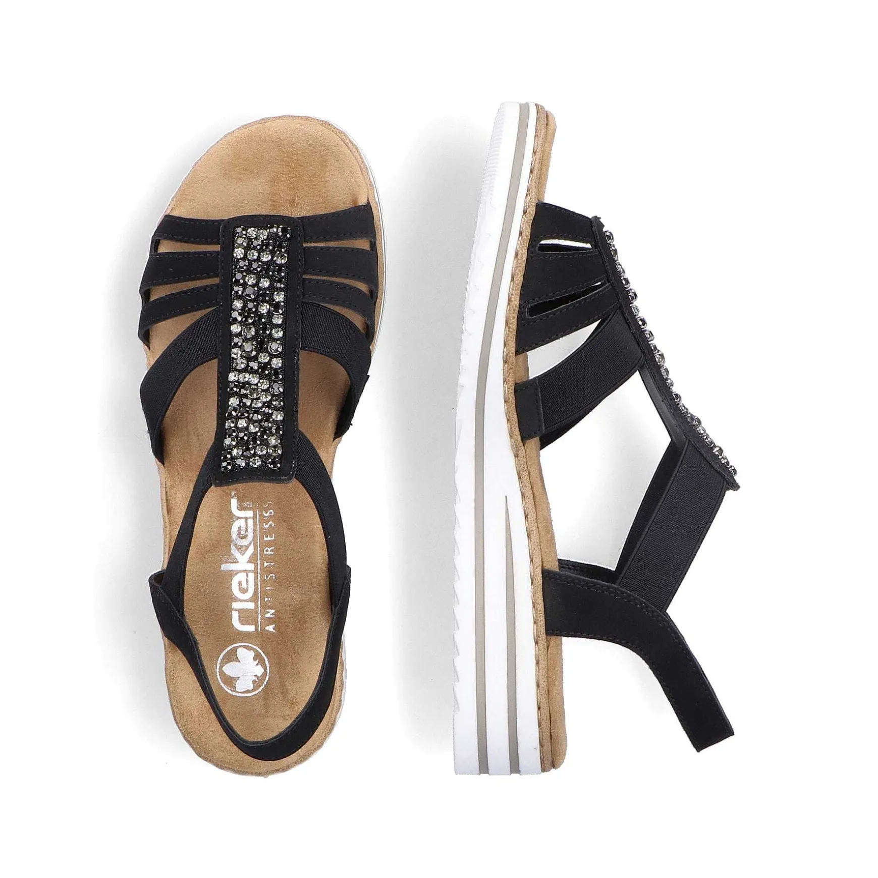 Rieker Women'S Wedge Sandals Night Black