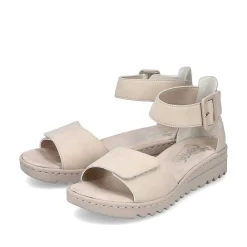 Rieker Women'S Wedge Sandals Light Beige