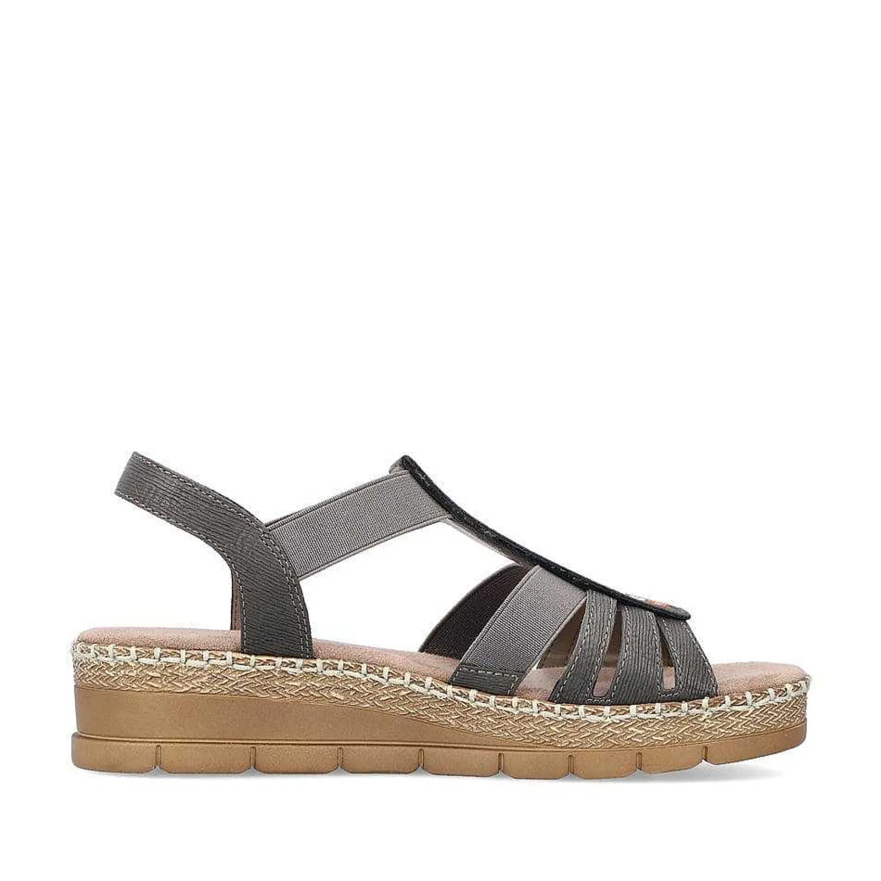 Rieker Women'S Wedge Sandals Asphalt Gray