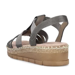 Rieker Women'S Wedge Sandals Asphalt Gray