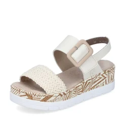 Rieker Women'S Wedge Sandals Light Beige