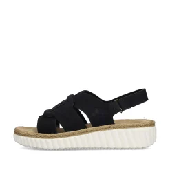 Rieker Women'S Wedge Sandals Jet Black