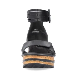 Rieker Women'S Wedge Sandals Glossy Black