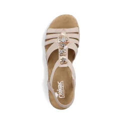 Rieker Women'S Wedge Sandals Cream Beige