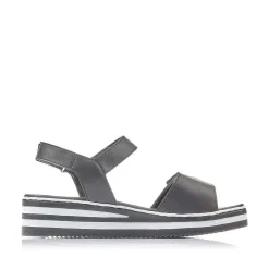 Rieker Women'S Wedge Sandals Jet Black