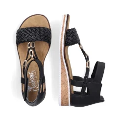 Rieker Women'S Wedge Sandals Night Black