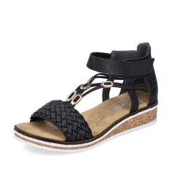 Rieker Women'S Wedge Sandals Night Black