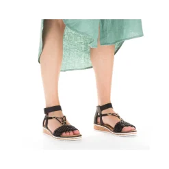 Rieker Women'S Wedge Sandals Night Black