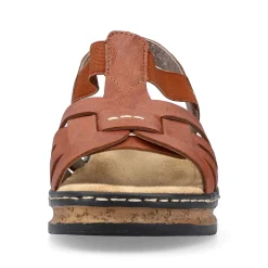 Rieker Women'S Wedge Sandals Chestnut Brown